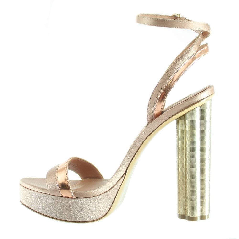 SALVATORE FERRAGAMO Pink Open Toe Semi-Plat Pumps PSA